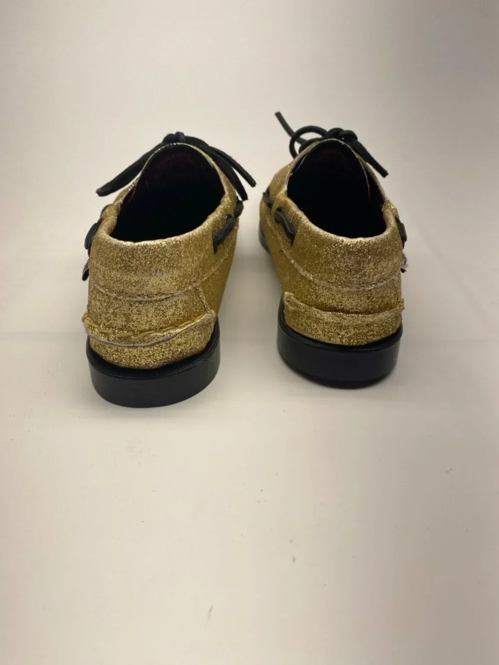 Sebago Mens Portland Glitter Yellow Gold & Black Loafer Sz 8